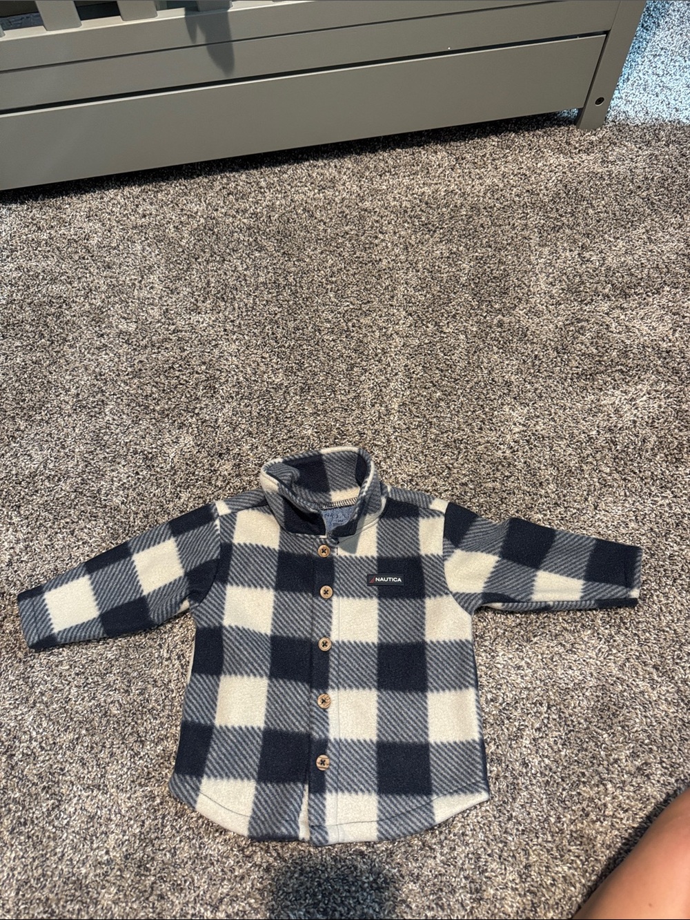 Nautica Kids Navy and White Buffalo Plaid fleece
